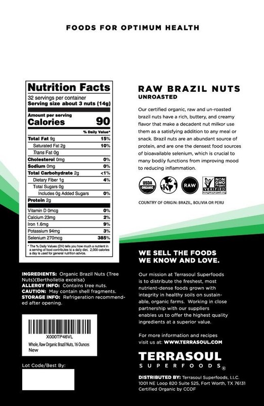 Selenium-Rich Brazil Nuts, Raw - 1lb gallery