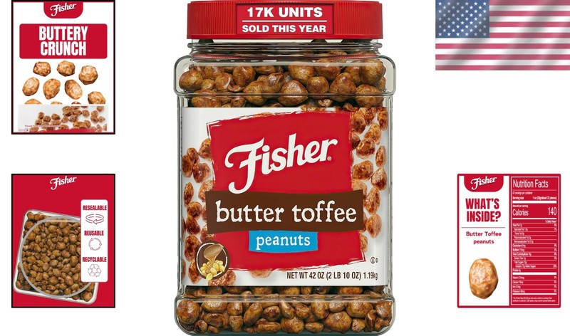 Butter Toffee Peanuts 42 Ounce Can Family Size Snack Nuts No Artificial Flavors gallery
