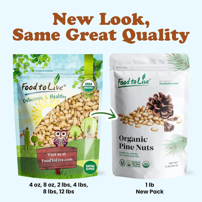 Food to Live Organic Pine Nuts, 1 Pound – Non-Gmo, Whole Raw Pignolias, Unsalted gallery