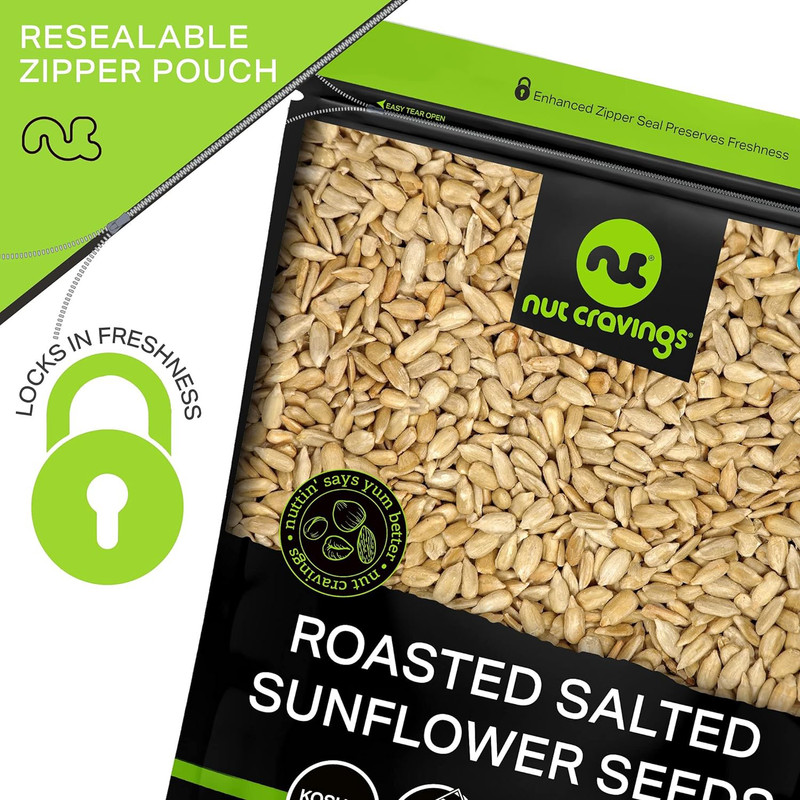 Nut Cravings - Roasted Salted Sunflower Seeds Kernels to eat, No Shell Hulled - gallery