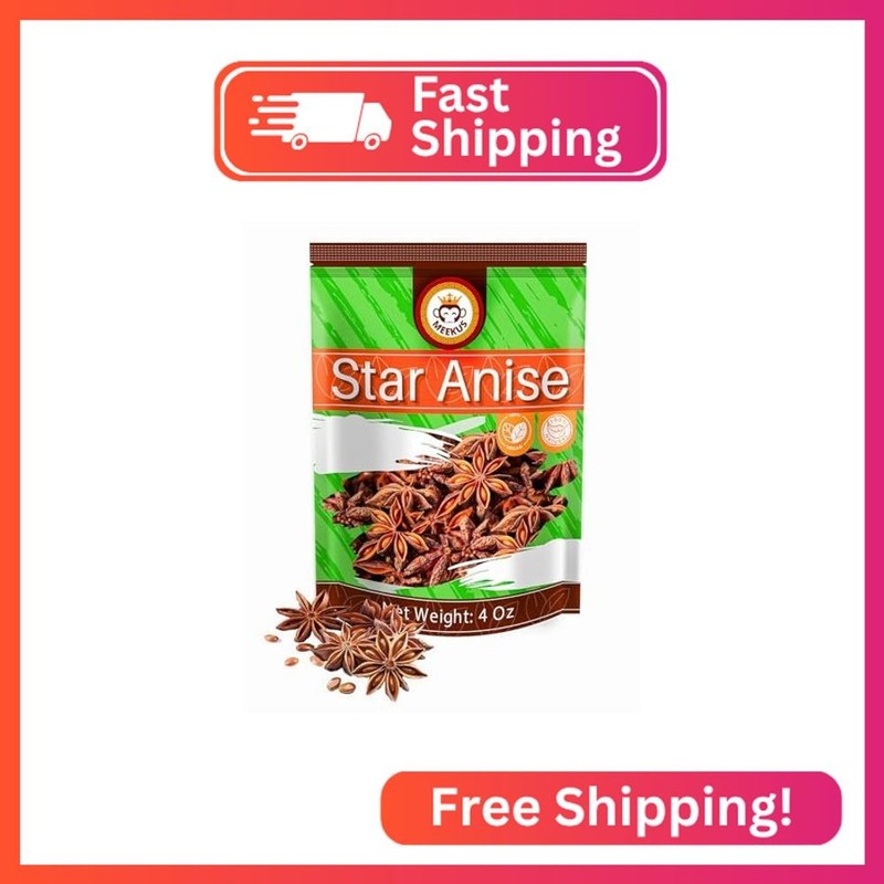 Meekus Premium Star Anise Whole - Aromatic Spice for Flavorful Seasoning & Tea-