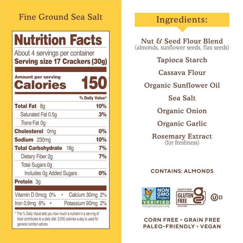 Simple Mills Almond Flour Crackers Fine Ground Sea Salt Family Size 6 Pack gallery