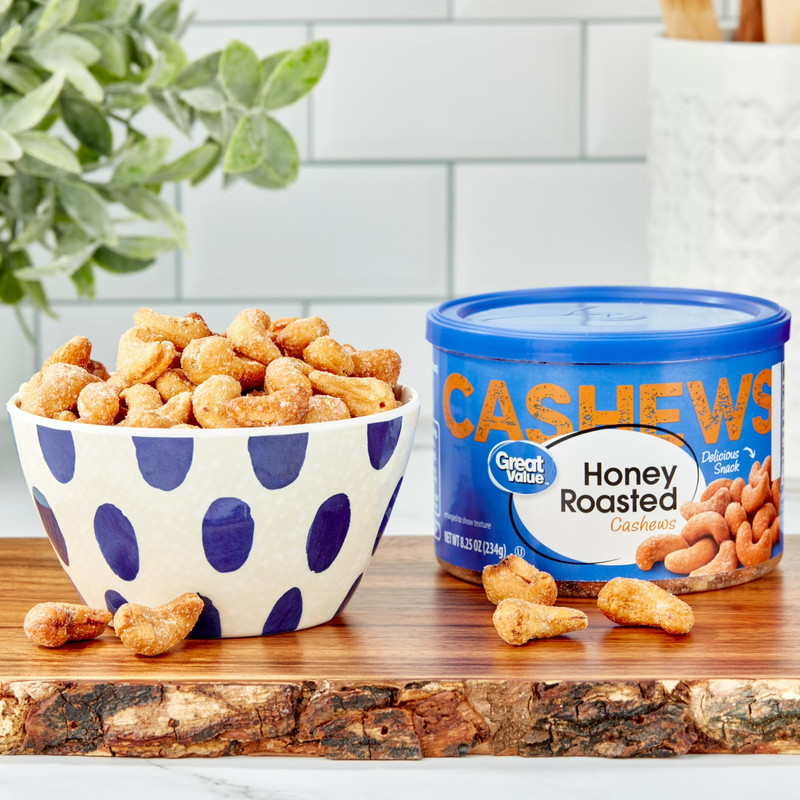 Great Value Honey Roasted Cashews, 8.25 oz gallery