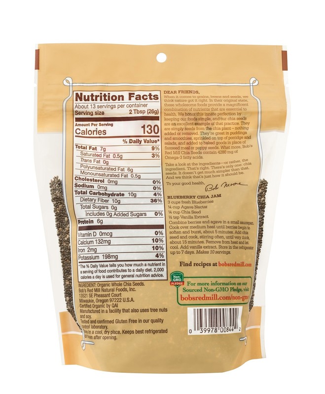 (Pack of 5) Bob's Red Mill Chia Seed Baking Seeds Natural Grocery 12 Oz gallery