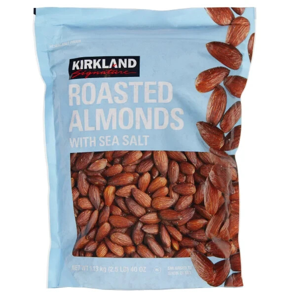 Kirkland Signature Roasted Almonds, Sea Salt, 2.5 lbs Total Net Weight 40 oz