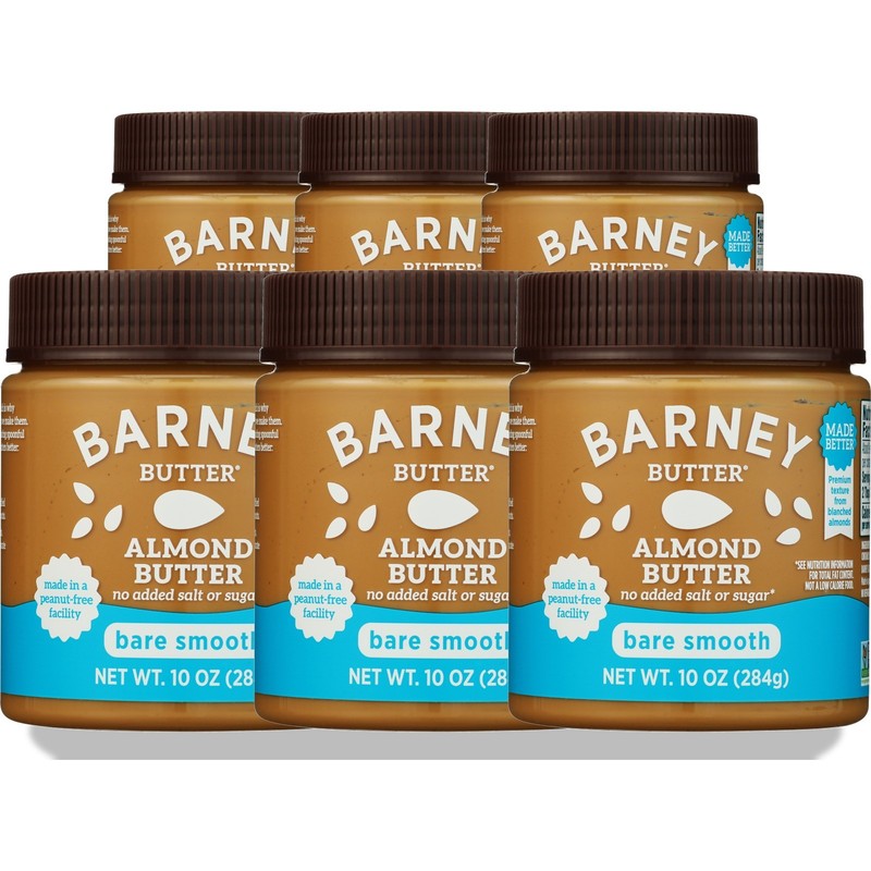 Barney Butter Bare Smooth Almond 10 Oz Nut Spread 6 Pack