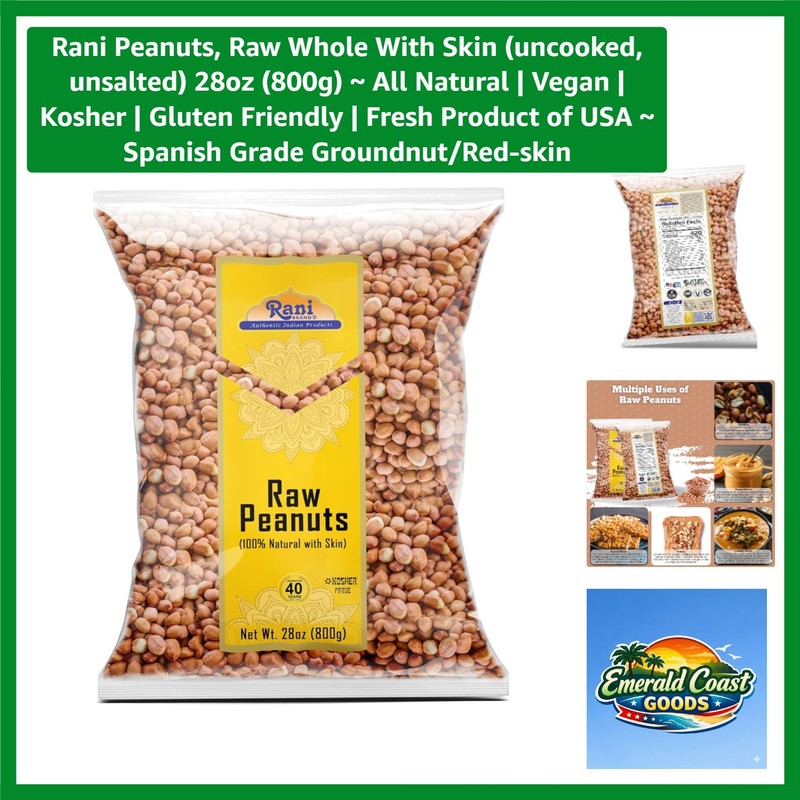 Rani 28oz Kosher Peanuts – Fresh, Uncooked, No Preservatives & Friendly