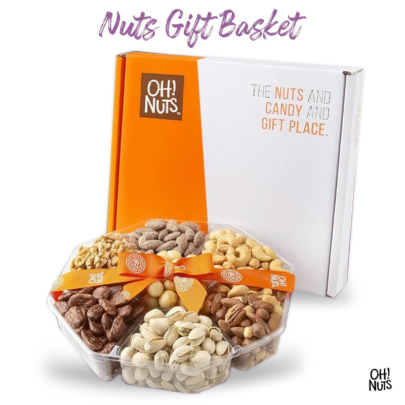 Oh! Nuts 7 Variety Nuts Gift Basket - Healthy Food Assorted Nuts Gifts Baskets - gallery