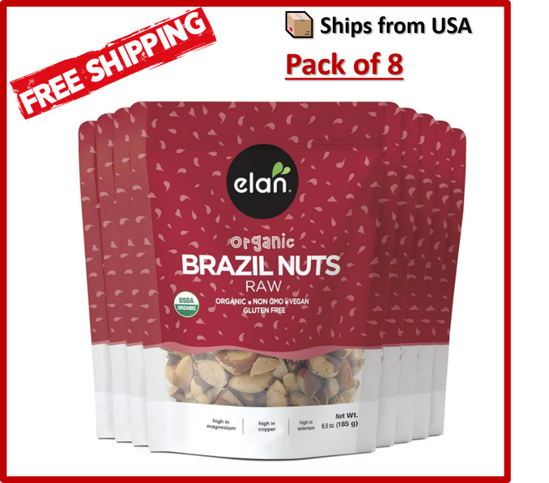 Organic Raw Brazil Nuts Whole No Shell Non-gmo Vegan Gluten-free Kosher 6.5oz US
