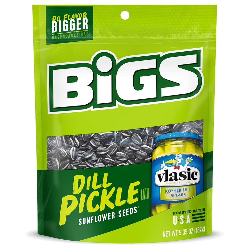 BIGS Sunflower Seeds, Vlasic Dill 5.35 Ounce (Pack of 12), Pickle