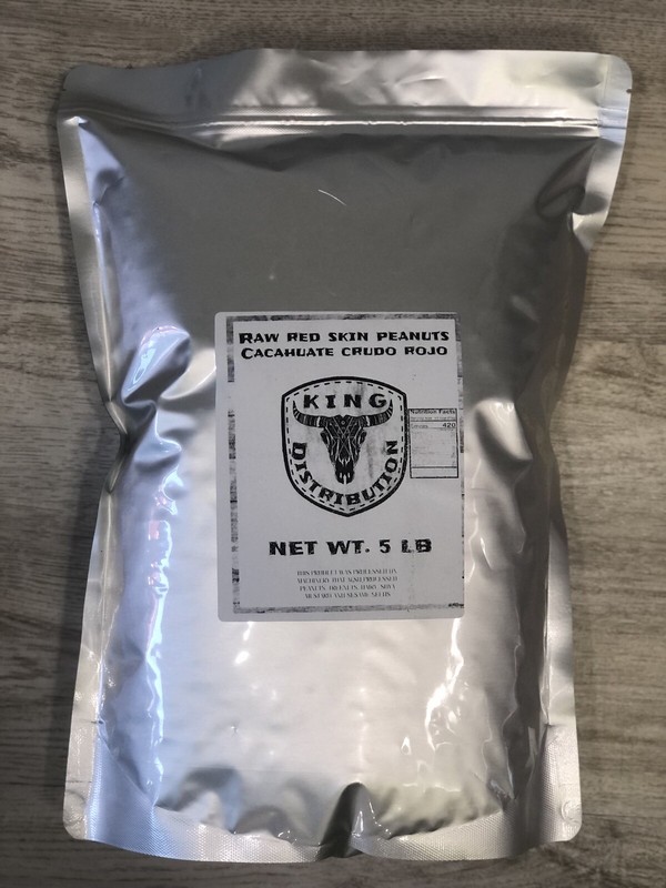 5 LB Raw Red Skin Peanuts, Cacahuate Crudo Rojo by King Distribution