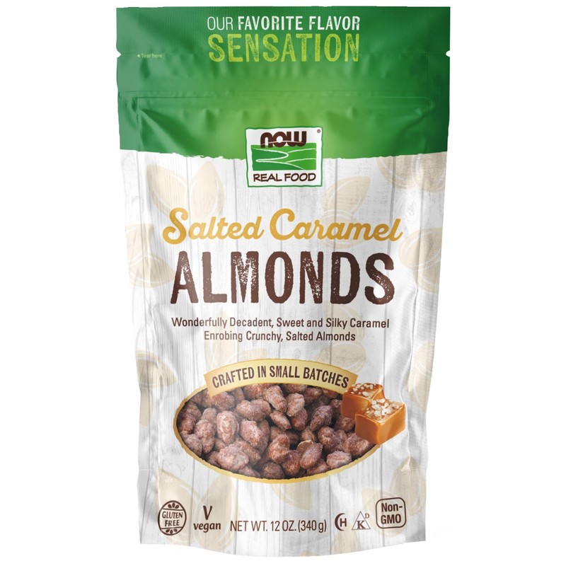 Salted Caramel Almonds 12 Ounce Handcrafted Nutty Praline Treat Low Sugar