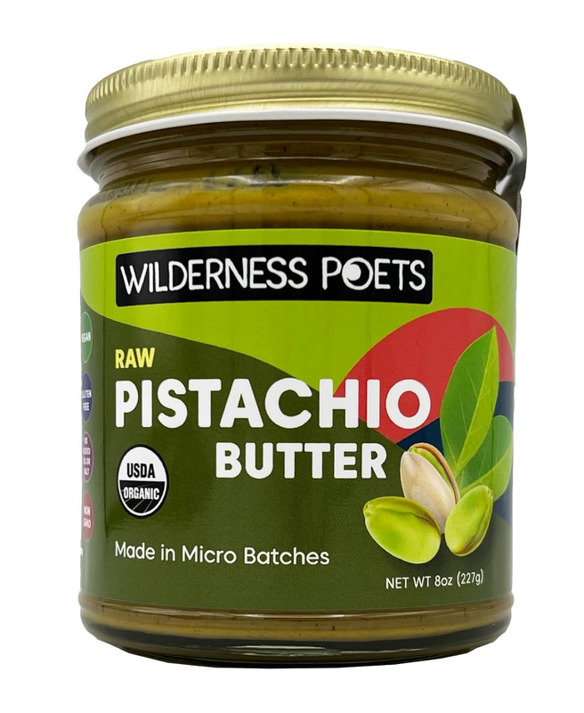 , Pistachio Butter – Organic, Raw, 100% Pistachio – Glass Jar (8 Ounce) – Perfec