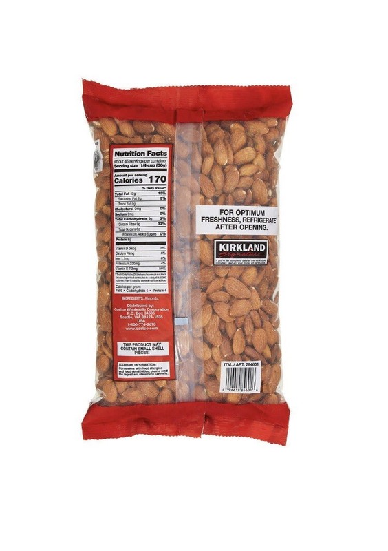 Kirkland Signature Almonds Supreme Whole 3 lb Large Bag (48 oz) gallery