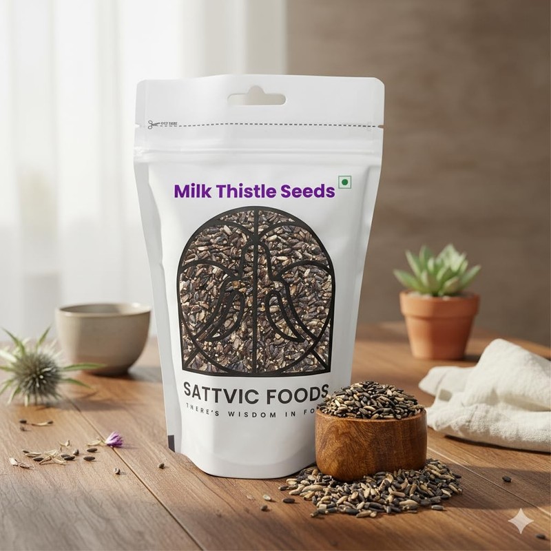 Sattvic Foods Milk Thistle Seeds 250g Natural Liver Support Detox Herbal gallery