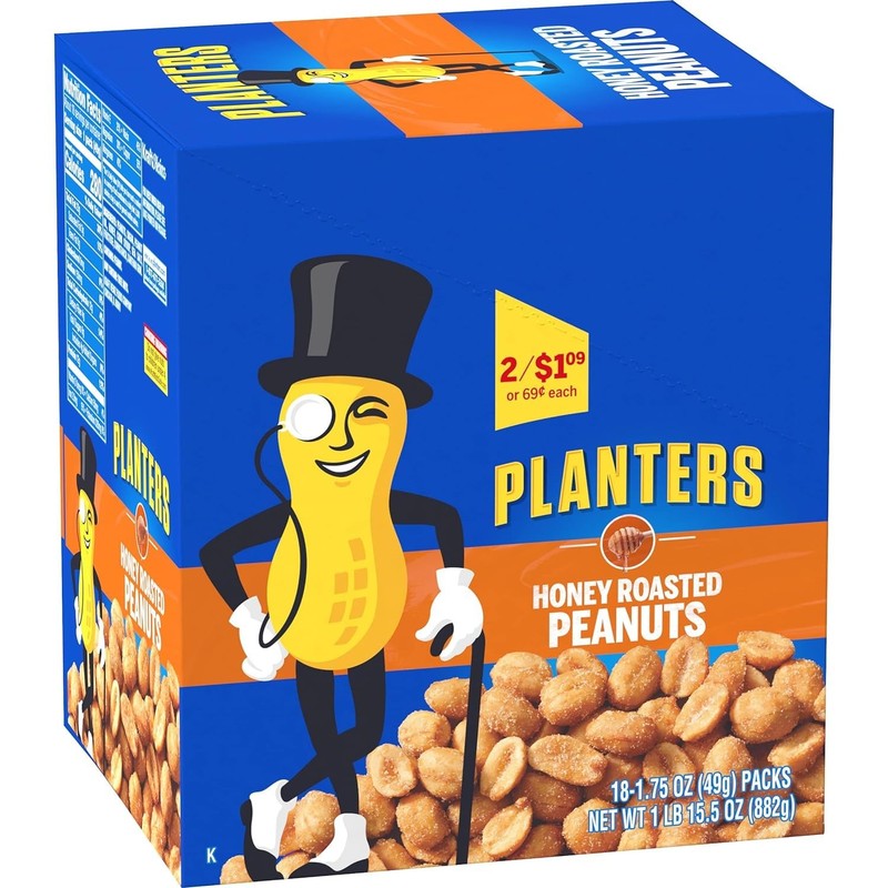 Planters Honey Roasted Peanuts, 1.75 oz Tubes (Pack - Ounce of 36) gallery