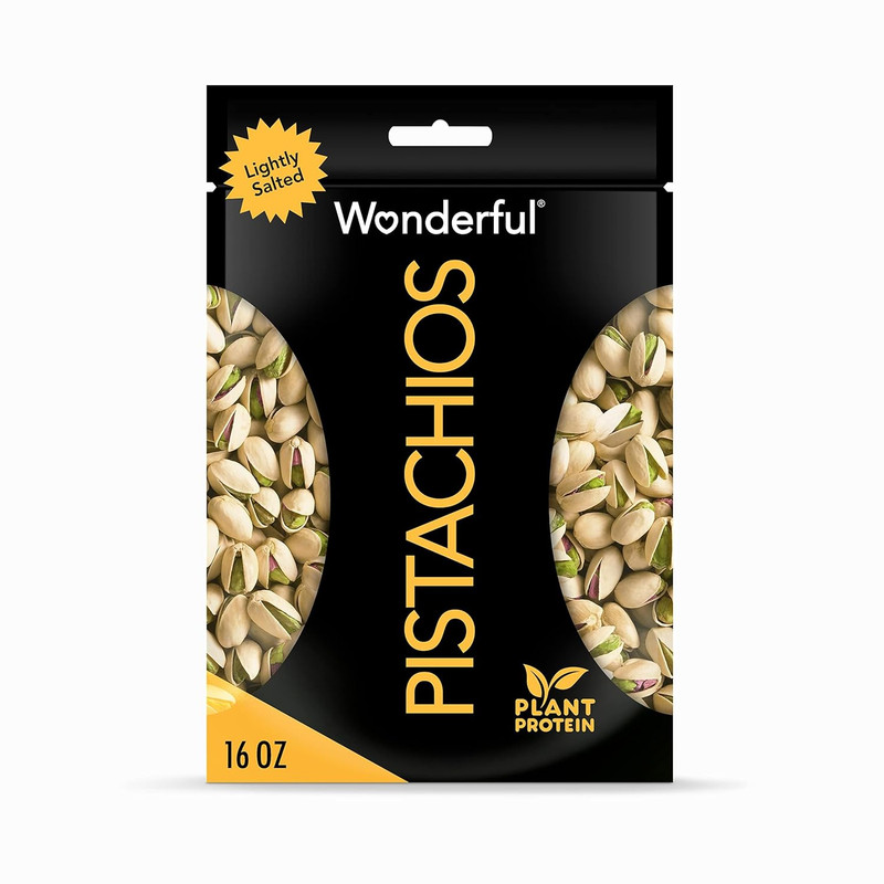 Wonderful Pistachios in Shell, Roasted with No Salt Nuts, 16 Ounce Bag, Protein gallery