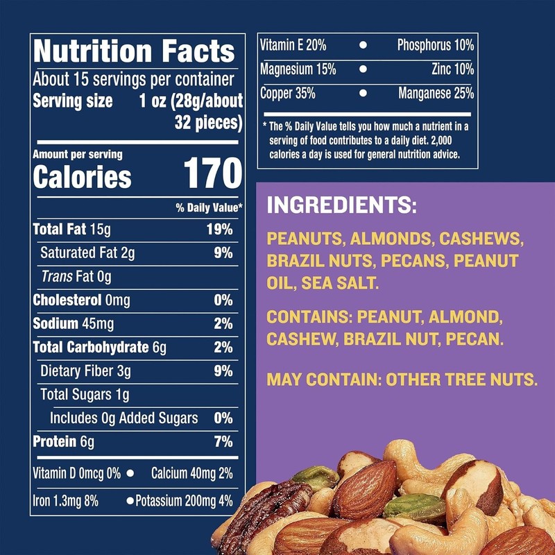 PLANTERS Lightly Salted Mix Nuts, Party Snacks, Plant-Based Protein, 15 Oz Canis gallery