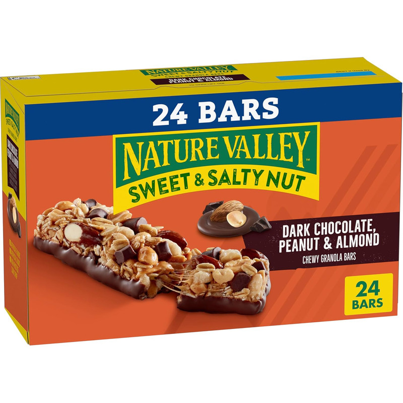 Nature Valley Sweet and Salty Nut Granola Bars, Dark Chocolate Peanut Almond, 24