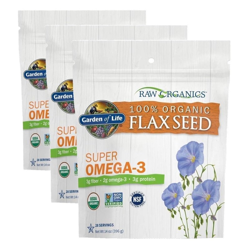 Organic Golden Flax Seed, 3g Fiber, 28 Servings, Pack of 3 gallery