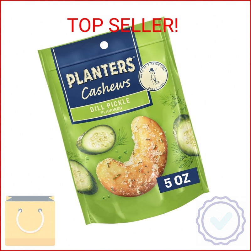 PLANTERS Cashews Dill Pickle – Trail Mix Snack Packs – Snacks with Dill Pickle,