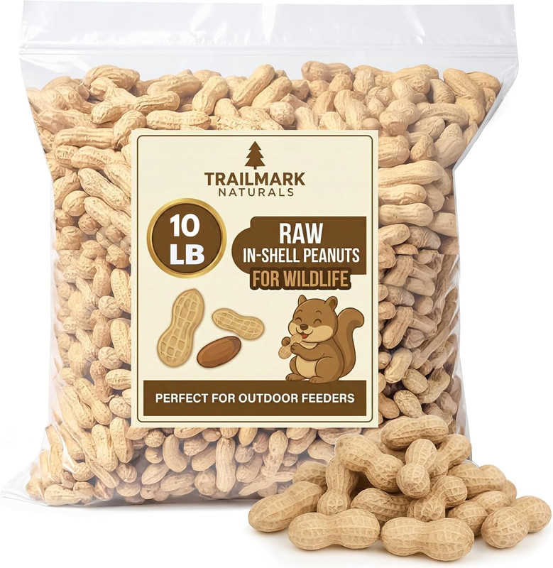 10 LB – Raw Peanuts for Squirrels, Raw in Shell Peanuts for Birds and Wildlife-