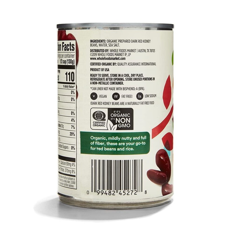 365 by Whole Foods Market, Organic Dark Red Kidney Beans, 15.5 Ounce (Pack of 4) gallery