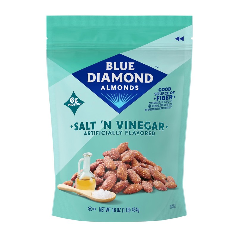 Salt N’ Vinegar Flavored Snack Nuts, 16 Oz Resealable Bag (Pack of 1)