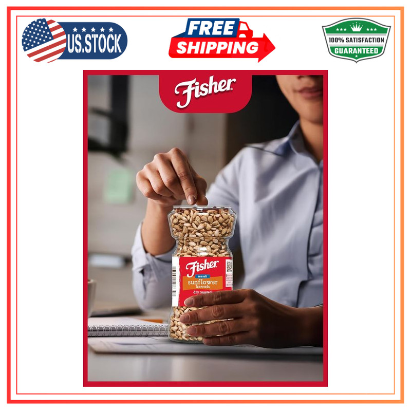 Fisher Dry Roasted Sunflower Seeds Sea Salt 7.25 oz Gluten Free No Sugar Added gallery