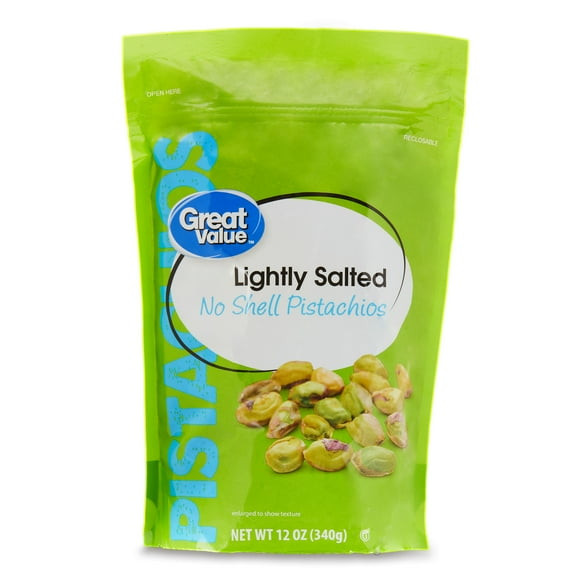 Great Value Shelled Pistachios Lightly Salted 12 oz Snack Nuts Pack of 2 gallery