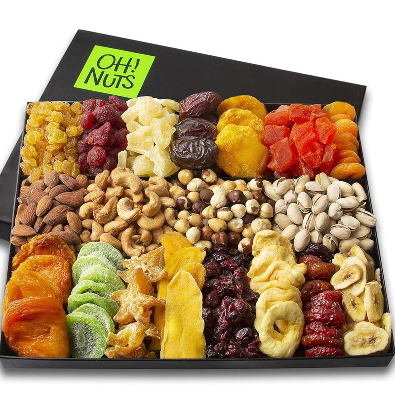Dried Fruit & Nut Gift Basket XL19 Variety Gourmet Assortment Holiday Snack Box