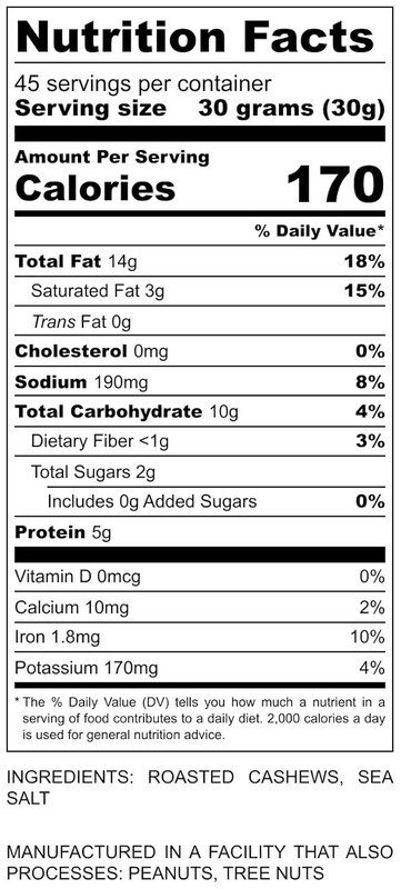Fancy Cashews 48 oz - Whole, No Oil, & Keto gallery