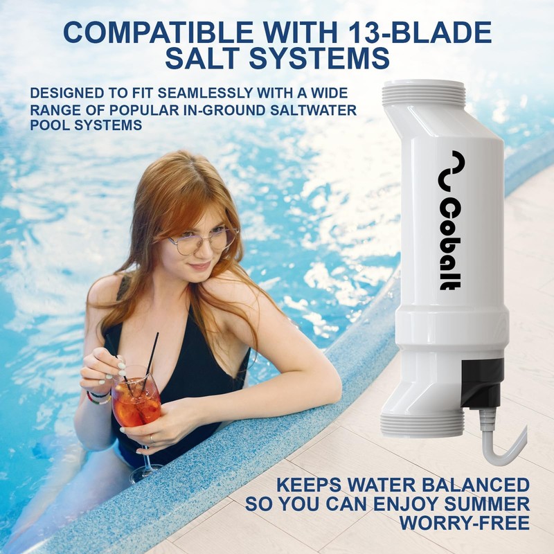 Replacement Salt Cell for 40,000 Gallon Saltwater Pool Systems, 13-Blade Tita... gallery