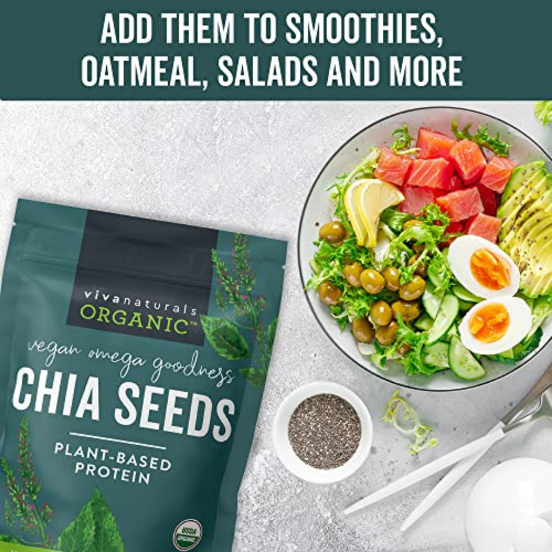 Organic Chia Seeds, 2 Lb, 32 Oz – Plant-Based Omega-3 and Vegan Protein, Gluten gallery