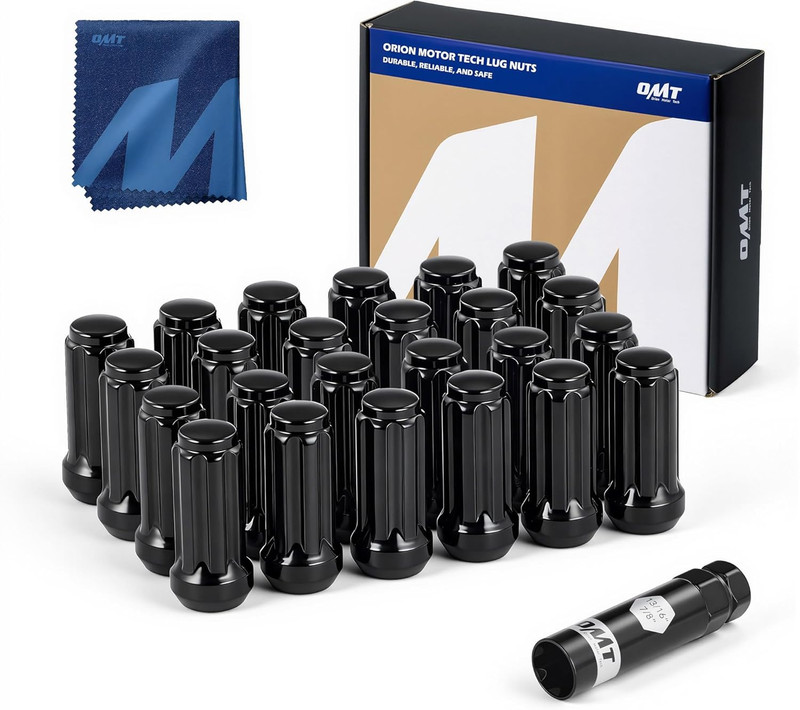M14X1.5 Lug Nuts Black with Spline Tuner, 2 Inches Length Conical Wheel Nut, Com gallery