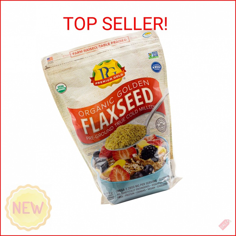 Premium Gold Organic Ground Flax Seed | 4 pounds | Omega 3 | High Fiber Food | G
