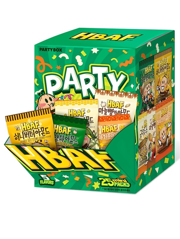 HBAF Mini Party Box – 5 Delicious Almond Flavors (25 Packs, 500g Total)