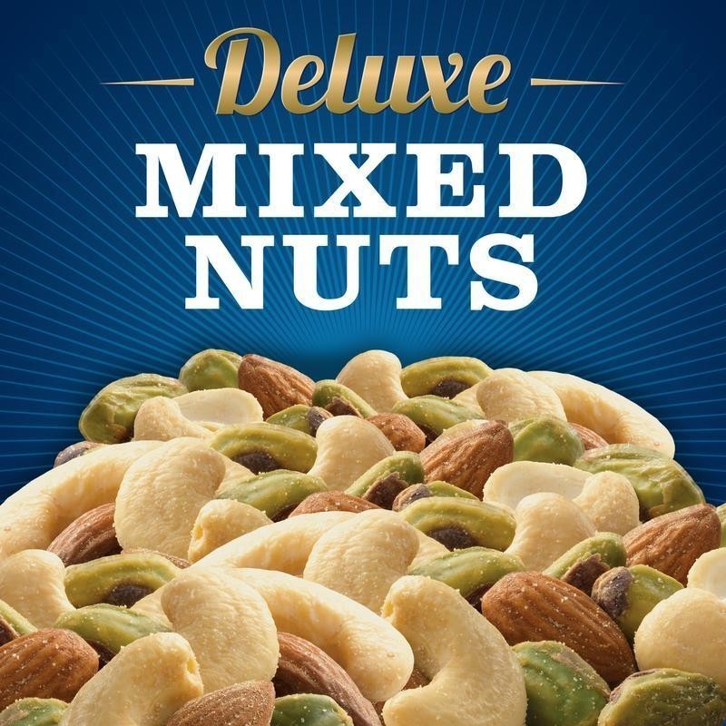 Deluxe Pistachio Nut Mix Almonds Cashews Roasted Sea Salt Snack 14.5 oz New gallery
