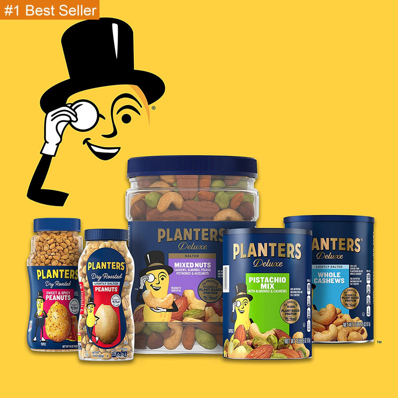 PLANTERS Deluxe Lightly Salted Cashews, Party Snacks, Plant-Based Protein, Quick gallery