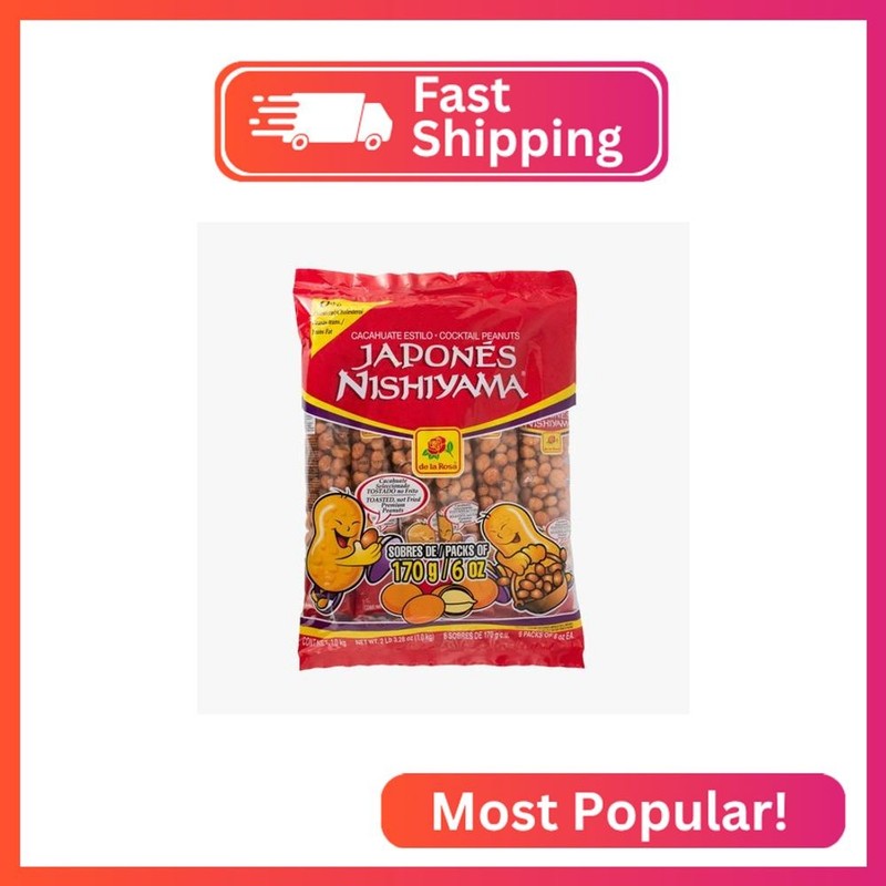Cacahuate De La Rosa Estilo Japones Cocktail Japanese Peanuts 6 pockets (6 pckts