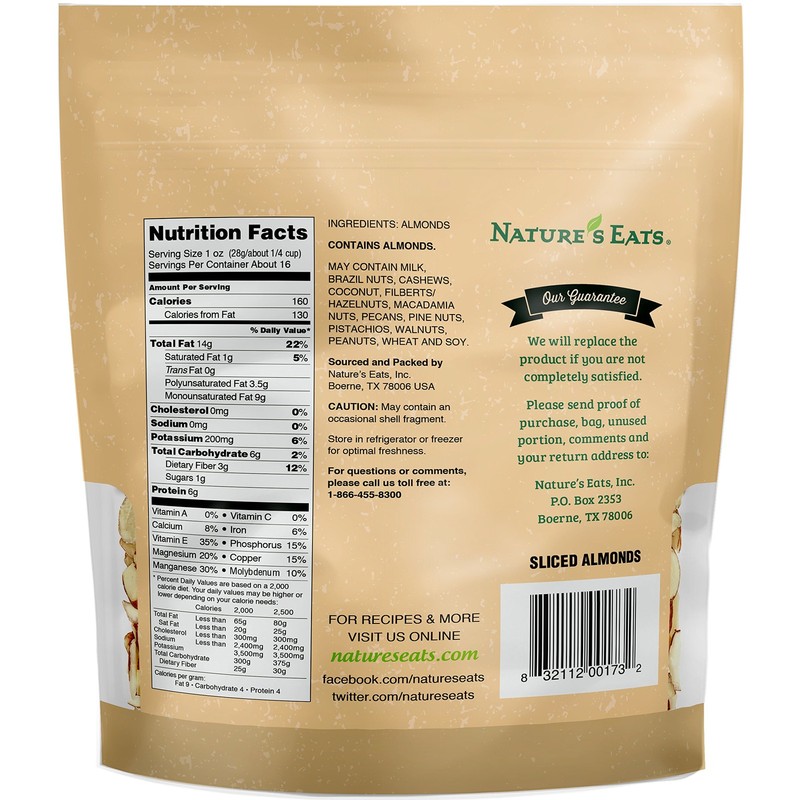 Sliced Almonds Blanched ThinCut Almonds for Baking Salads Granola & Snacks 16oz gallery