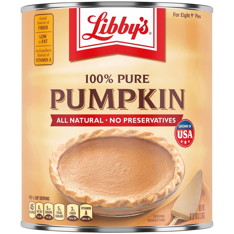 Libbys Canned Pumpkin 6.6 Pound Pure Pumpkin for Baking Soups and More