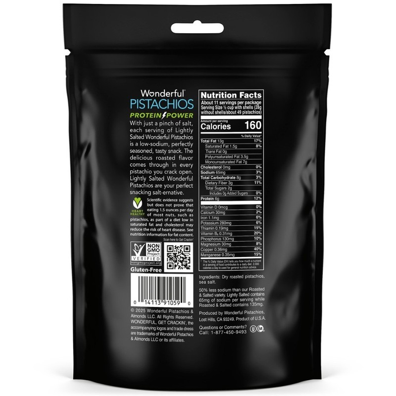 Fast delivery-Wonderful Lightly Salted Roasted Pistachios - 20oz gallery