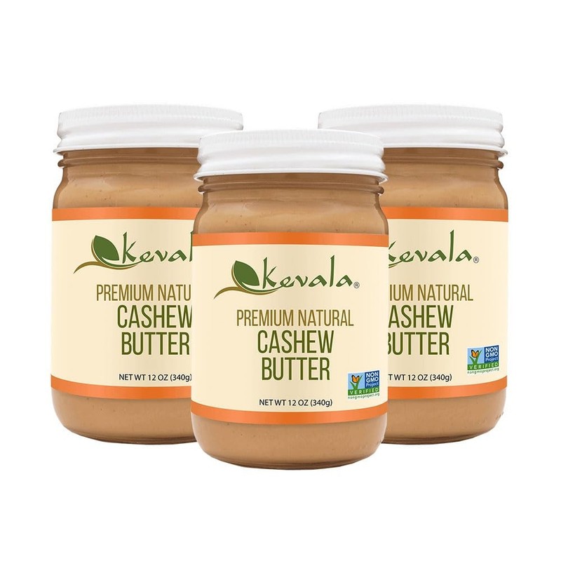 Kevala Cashew Butter – 3Pack, Spreadable Cream for Sandwiches with no Additiv…