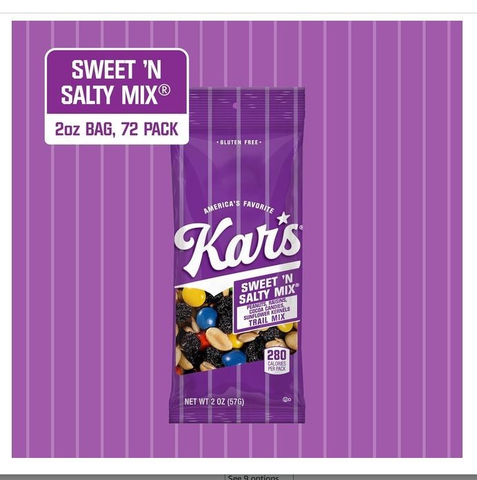 Kar’s Nuts Sweet ‘N Salty Trail Mix, 2 oz Pouch (Pack of 72), Gluten-Free Trail gallery