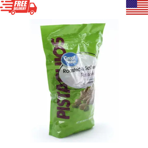 Great Value Roasted Salted Pistachios 24 oz In Shell Snack Nuts California Grown