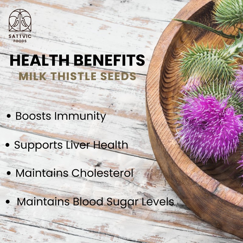 Sattvic Foods Milk Thistle Seeds 250g Natural Liver Support Detox Herbal gallery