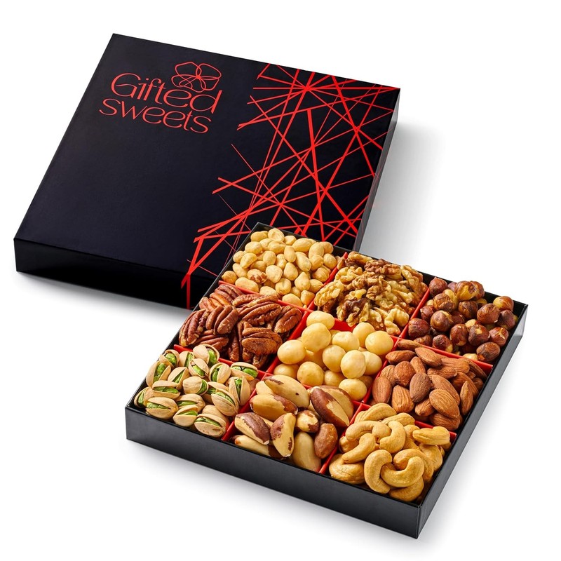 Nuts Gift Box - 9 Variety - Gourmet Nut Gift Basket - Healthy Nut Gift Tray gallery