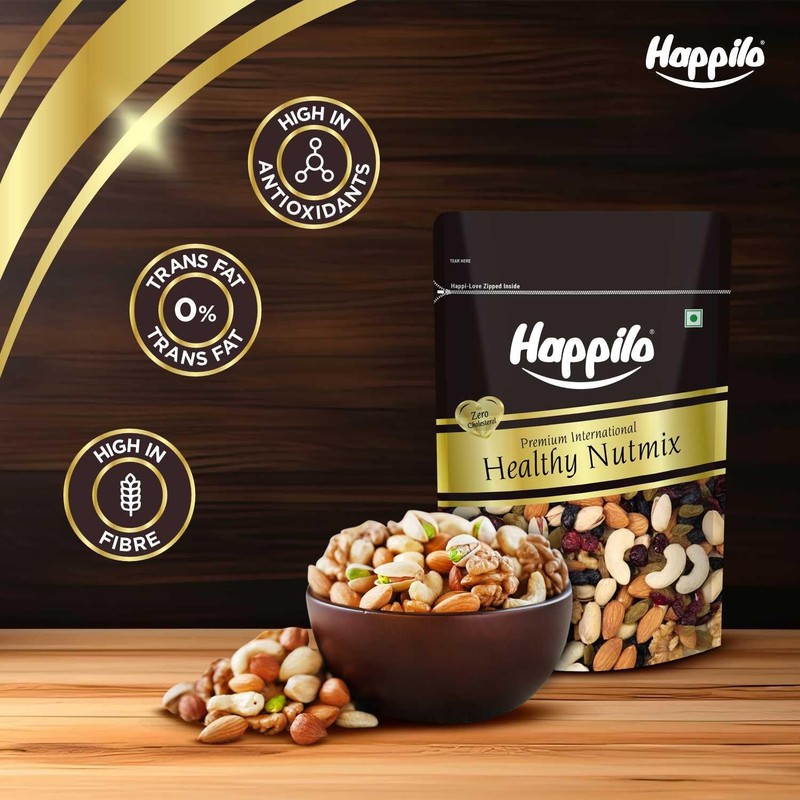 Happilo Premium Nut Mix 200g | Almond, Cashew, Blueberry, Pumpkin & Sunflower gallery