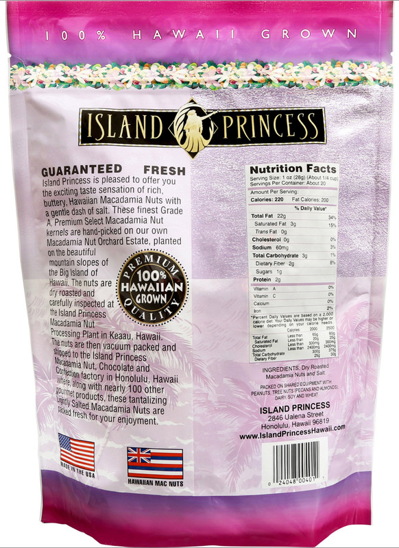 🌺 Island Princess Lightly Salted Hawaiian Macadamia Nuts - 1.25 LBS. gallery